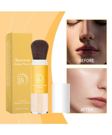  DzpKrka Mineral Sunscreen Powder | Face Sunscreen Mineral Shine Control Mattifying Finish Breathable Texture Travel Size Transparent for Beach and Under Makeup - Buy Online on GoSupps.com