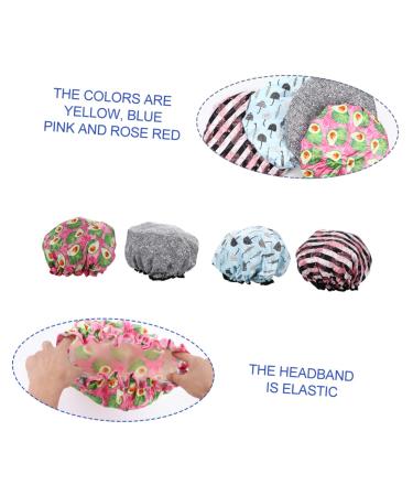 Kid's Double Layer Satin Shower Cap Set - Healeved 4pcs Thick Girl's Shower Cap Bonnet | Large Bath Cap for Girls | Elastic Bathing Cap for Kids - Buy Online on GoSupps.com