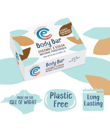 Earth Conscious Solid Moisturising Body Lotion Bar (Coconut & Cocoa) Organic Cruelty Free & Vegan Friendly - Buy Online on GoSupps.com