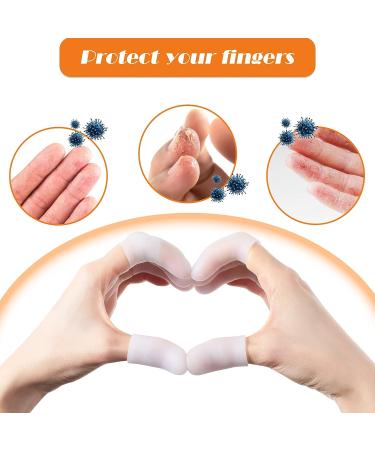 50-Piece Gel Finger Cots - Silicone Finger Sleeves, 40 Long & 10 Short, White - Buy Online on GoSupps.com