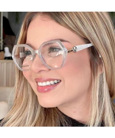 Buy SERONI Tr90 Polygon Blue Light Blocking Glasses for Men & Women | Anti UV Computer & Reading Glasses - Purple 53mm - Buy Online on GoSupps.com