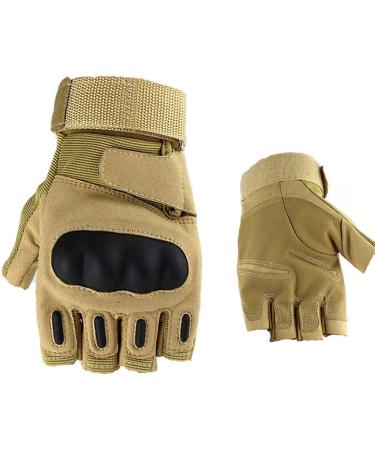 DDK Military Army Tactical Gloves - Fingerless Hard Knuckle Combat Gloves for Men - Black - Large - Buy Online on GoSupps.com