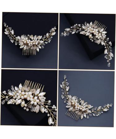 Didiseaon 1pc Pearl Comb Pearl Wedding Comb Gold Hair Ties Bride Hair Comb Bridal Headpiece Crystal Hair Clips Sparking Handmade Comb Barrette Gold Tiara Women's Manual Accessories - Buy Online on GoSupps.com
