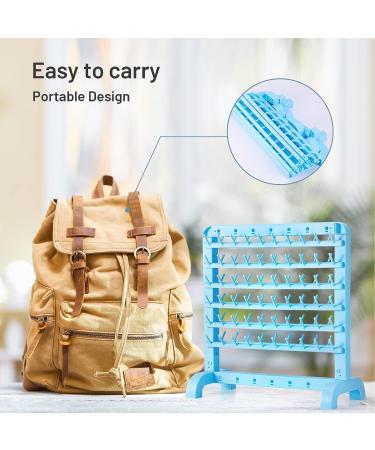Yumkfoi Portable Braiding Hair Rack 120 Pegs - 2-in-1 Standing Hair Holder for Stylists | Double Sided Hair Separator Stand | Hair Extension Holder & Supplies - Blue Plastic - Buy Online on GoSupps.com