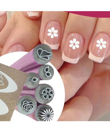 Cohbskj Nail Art Stamp Pen Set Nail Art Flower Stamp Pen Nail Art Stamping Pen Nails Art Stamp Pen Nail Stamp Pen DIY Nail Art Tools for Girls and Women with Different Patterns (6 PCS)