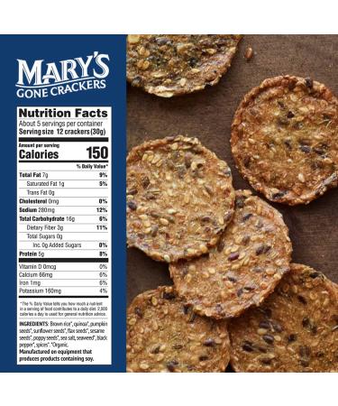 Mary's Gone Crackers Super Seed Classic Crackers 5.5 oz - Gluten-Free Snack (Pack of 1) - Buy Online on GoSupps.com