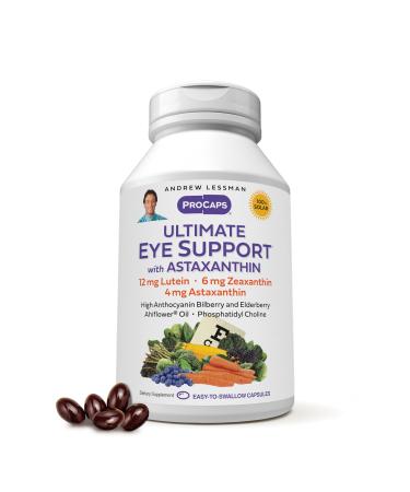 ANDREW LESSMAN Ultimate Eye Support with Astaxanthin 60 Softgels - 12mg Lutein 6mg Zeaxanthin 4mg Astaxanthin Bilberry. Key Nutrients to Support Eye Health Promote Healthy Vision. No Additives 60 Count (Pack of 1) With