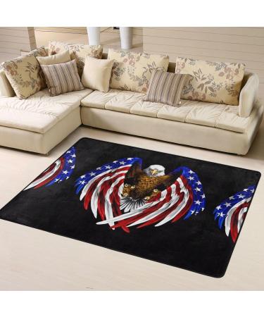USA Flag Patriotic Eagle Flannel Non-Slip Floor Mat | Comfortable Lint-Free Relieves Foot Pressure | 63x48 Inches - Perfect for Any Occasion - Buy Online on GoSupps.com