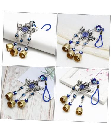 DOITOOL 1pc Owl Pendant Home Accents Decor Car Decoration Hanging Home Wall Ornament Beadwork Devil Eye Yoga Blue 25x6.8cm - Buy Online on GoSupps.com