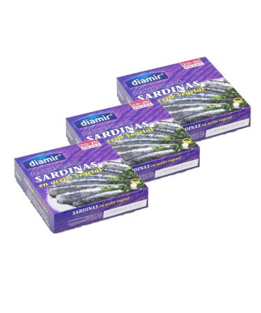 Lot 3x Small sardines in oil - Can 266g