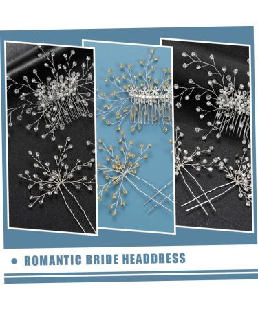 minkissy 4 Sets Bridal Headwear Diamond Headpiece Wedding Hair Decoration U- Shaped Hair Pin for Bride Pearl Hair Accessories Pearl Tiara Rhinestones Bridesmaid European and American Comb - Buy Online on GoSupps.com