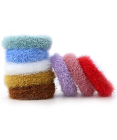 MARY LAVENDER Large Furry Hair Ties for Thick Hair - Seamless Elastic Bands 8-Pack - Buy Online on GoSupps.com
