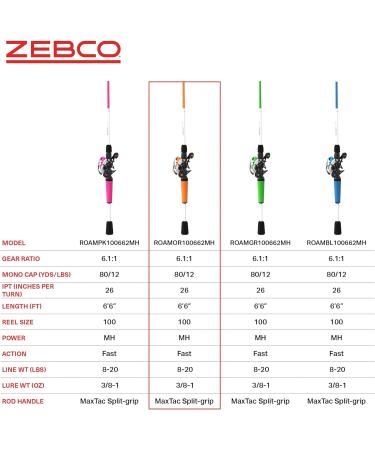 Zebco Roam BaitCast Fishing Rod and Reel Combo - Lightweight Fiberglass Right-Handed Sunset Chevron Design - International Shipping Available - Buy Online on GoSupps.com