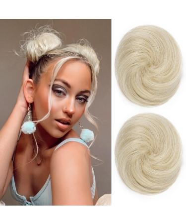 REECHO 2 PCS Mini Claw Clip in Messy & Cat Ears Hair Bun Extensions Wig Accessory Updo Hairpieces for Women Girls (Pack of 2-3" Straight Light Blonde) Pack of 2 - 3" Straight Light Blonde - Buy Online on GoSupps.com