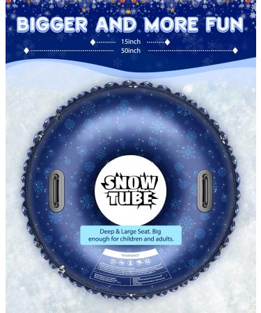 QPAU 50 Inch Inflatable Snow Tube for Kids and Adults - Heavy Duty Sled with 0.7mm Thickness - Buy Online on GoSupps.com