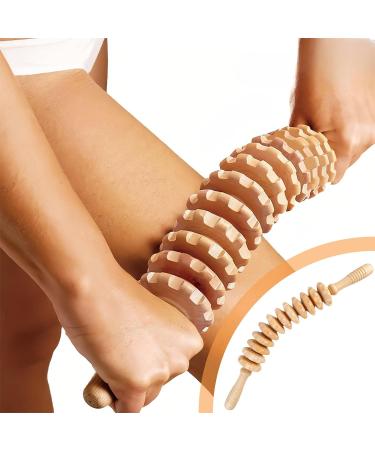 Toatelu 3-Piece Wooden Massage Roller Set | Fascia Roll Scooter with Handle & Gua Sha Tool for Neck Legs & Back Therapy - Buy Online on GoSupps.com