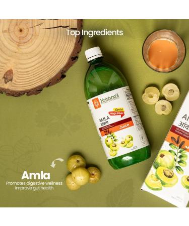 Krishna's Special Amla High Fiber Juice - 1000 ml | Fresh cold pressed Amla Juice | Helps Boosts Skin and Hair Health | Helps Detox | Rich in Vitamin C | Natural Immunity Booster - Buy Online on GoSupps.com