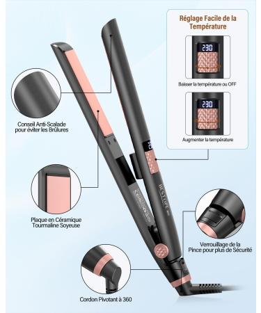 BESTOPE MIX Hair Straightener 25 mm 2 in 1 Ceramic Coating LCD Screen Fast Heating Straightener for Thick Frizzy and Long - Buy Online on GoSupps.com