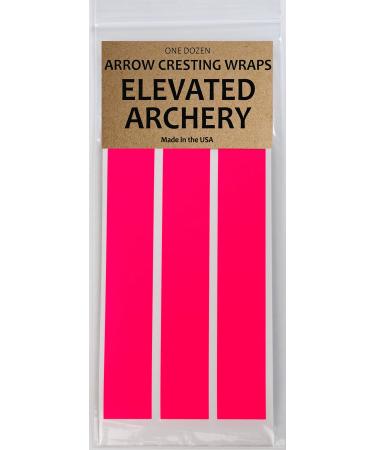 Elevated Archery 4" Standard Diameter Arrow Cresting Wraps for Carbon Shafts | Pack of 12 Neon Pink