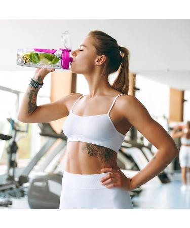 Zulay 34oz Fruit Infuser Water Bottle with Sleeve - Flamingo Pink - Anti-Slip Grip & Flip Top Lid - Infused Water Bottle for Women & Men - Buy Online on GoSupps.com