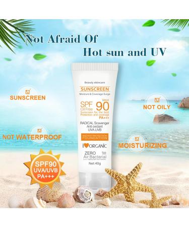 Face Sunscreen Face Sun Lotion Cream with SPF90 Beauty Skin Care Anti Sun UVA/UVB Radiation Protection Lotion For Face And Body SUN Protect for Outdoor Oil Free(40g) - Buy Online on GoSupps.com