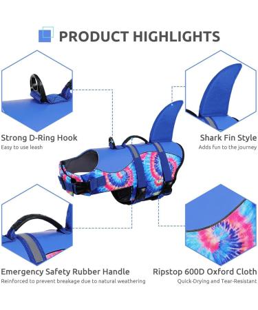 Buy Cit toile Shark Dog Life Jacket - Safe & Light Vest with Handle for Small to XXL Dogs - Reflective & Stylish for Water Sports - Buy Online on GoSupps.com