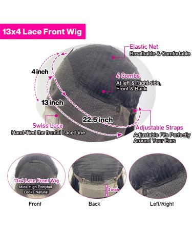 YIBUSI 12 Inch Human Hair Bob Wig 13x4 Frontal Lace, 180% Density Straight Bob Lace Front Wig for Black Women - HD Lace, Pre Plucked, Glueless - Buy Online on GoSupps.com