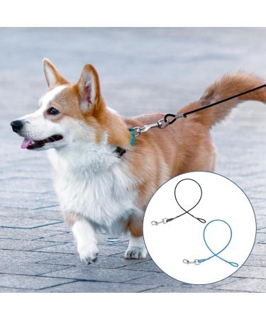 2 Pack Chew Proof Dog Leash Extension Metal Cable Lead Non-Tangle Connect Leash for Any Leash Heavy Duty Dog Leash Extender for Collar & Harness (Black+Blue) - Buy Online on GoSupps.com