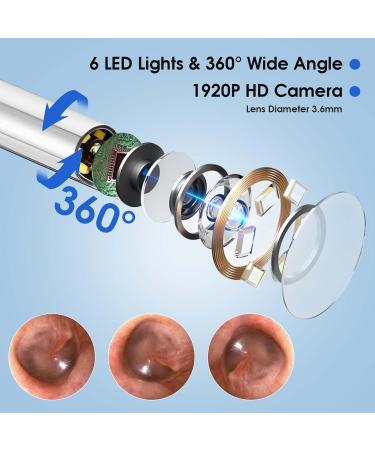 OneAMG 1920p HD Ear Wax Removal Otoscope - WiFi Endoscope with 6 LED Lights IP67 Waterproof Camera for Adults & Kids - Compatible with iPhone iPad Android - Buy Online on GoSupps.com