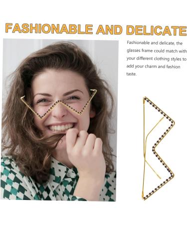 Hakidzel Strass Glasses Frame - Rhinestone Decorative Eyewear European & American Style 14.8x14.2cm - Buy Online on GoSupps.com