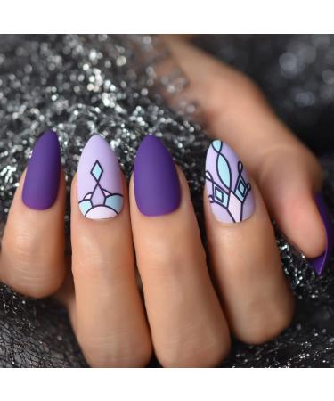 Buy Purple Press on Nails | Violet 24 x 7.5 cm | Fast International Shipping - Buy Online on GoSupps.com