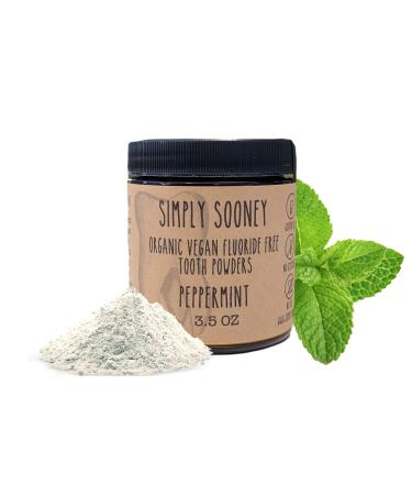 Remineralizing Organic Vegan Fluoride Free Tooth Powder Peppermint Formula I Glass Jar I Stronger Teeth I Fresh Breath I with Xylitol