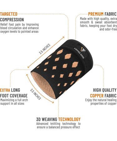 Buy Copper Arch Support Relief for Plantar Fasciitis - Compression Bands for Flat/High/Fallen Arches - Unisex Foot Support - Buy Online on GoSupps.com