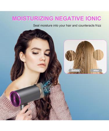 Pretfy 2000W Lightweight Travel Hair Dryer for Women - Professional Ionic Blow Dryer with 2 Speeds, 3 Heating Settings & Cool Button - Fast Drying Portable Hairdryer with Concentrator & Comb Holder (Grey) - Buy Online on GoSupps.com