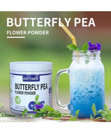 Organic Butterfly Pea Flower Powder 5.3oz (150g) - 100% Pure for Tea, Smoothies, Ice Cream & Food - Buy Online on GoSupps.com