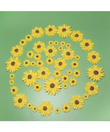 HADDIY Resin Daisy Flowers for Craft,50 Pcs Small