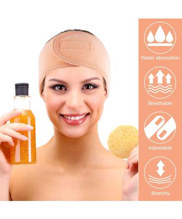Whaline Spa Facial Headband 4 Packs - Adjustable Terry Cloth for Bath, Makeup & Sport (Living Coral) - Buy Online on GoSupps.com