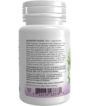 Now Foods Glutathione Skin Brightener - 30 Veg Capsules for Radiant Skin - Buy Online on GoSupps.com