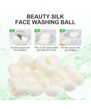 100pcs Natural Organic Silk Balls for Facial Cleaning & Whitening Exfoliation - Best eCommerce Skincare Solution - Buy Online on GoSupps.com