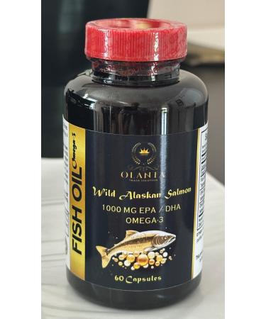Alaskan Salmon Oil Omega-3 Pure & Natural Softgels Sustainably Harvested No Artificial Additives No Fishy Taste Supports an Active Lifestyle - 2 Bottles
