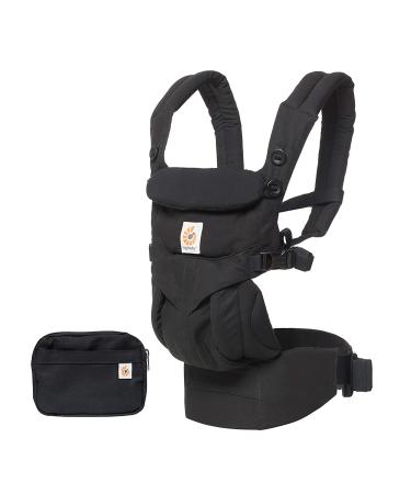 Ergobaby Omni 360 All-Position Baby Carrier for Newborn to Toddler with Lumbar Support (7-45 Pounds), Pure Black, 1 Count (Pack of 1)