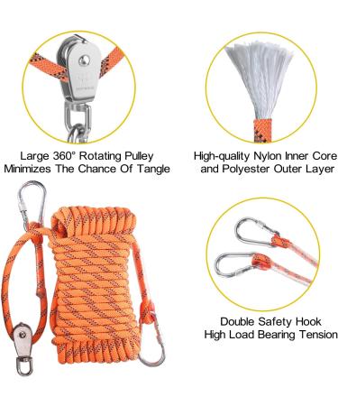 Dog Tie Out Cable -OZHOMY 50ft Portable Dog Run Trolley System Reflective Strip for Camping Parks Outdoor for Large Medium Small Dogs up to 250lbs (Orange) 50ft Orange - Buy Online on GoSupps.com