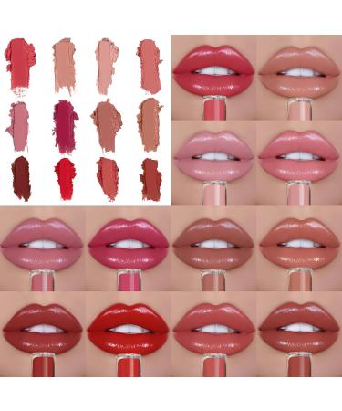 12 Colors Waterproof Cream Texture Lipstick - Long-Lasting Non-Stick Moisturizing | International Shipping - Buy Online on GoSupps.com