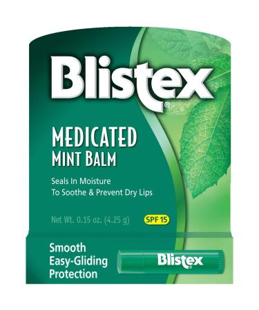 Blistex Medicated Mint Balm SPF 15 0.15 oz - Pack of 5 | Soothing Lip Care - Buy Online on GoSupps.com