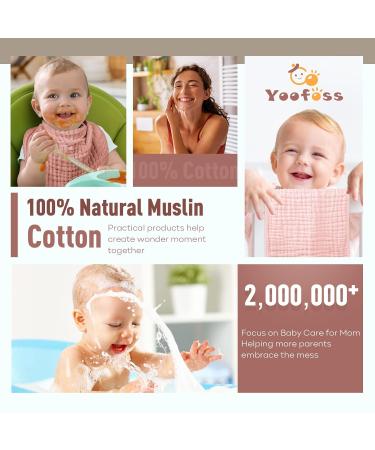 YOOFOSS 10-Pack Cloth Diapers - 100% Cotton Washcloths for Newborns 27x50 cm Absorbent Spuckt cher in Pink Gradient - Buy Online on GoSupps.com