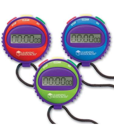 Learning Resources Simple 3 Button Stopwatch for Science Investigations and Math Exercises | Ages 5 - Buy Online on GoSupps.com