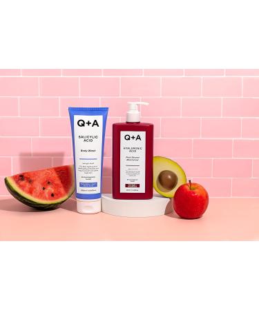 Q+A Salicylic Acid Body Wash 250ml - Exfoliating Shower Gel with Green Tea Extract - Buy Online on GoSupps.com