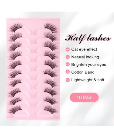 Parrarri Cat Eye Lashes - 10 Pairs Fluffy 3D Fake Eyelashes | H-18 Artificial Eyelash Collection for Stunning Looks - Buy Online on GoSupps.com