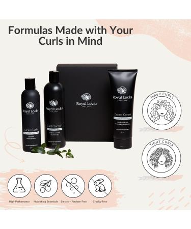 Royal Locks Wave Essentials Set - Clean Curls Shampoo Curl Quench Conditioner & Dream Cream - Boost Volume & Tame Frizz for Vibrant Curls - Buy Online on GoSupps.com
