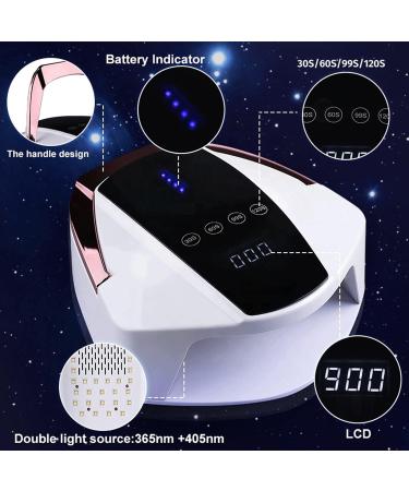 Cordless LED UV Nail Lamp 96W Rechargeable LED Nail Dryer with 4 Timer Settings Auto Sensor and LCD Touch Screen Professional Gel UV Light for Salon and Home Use - Buy Online on GoSupps.com